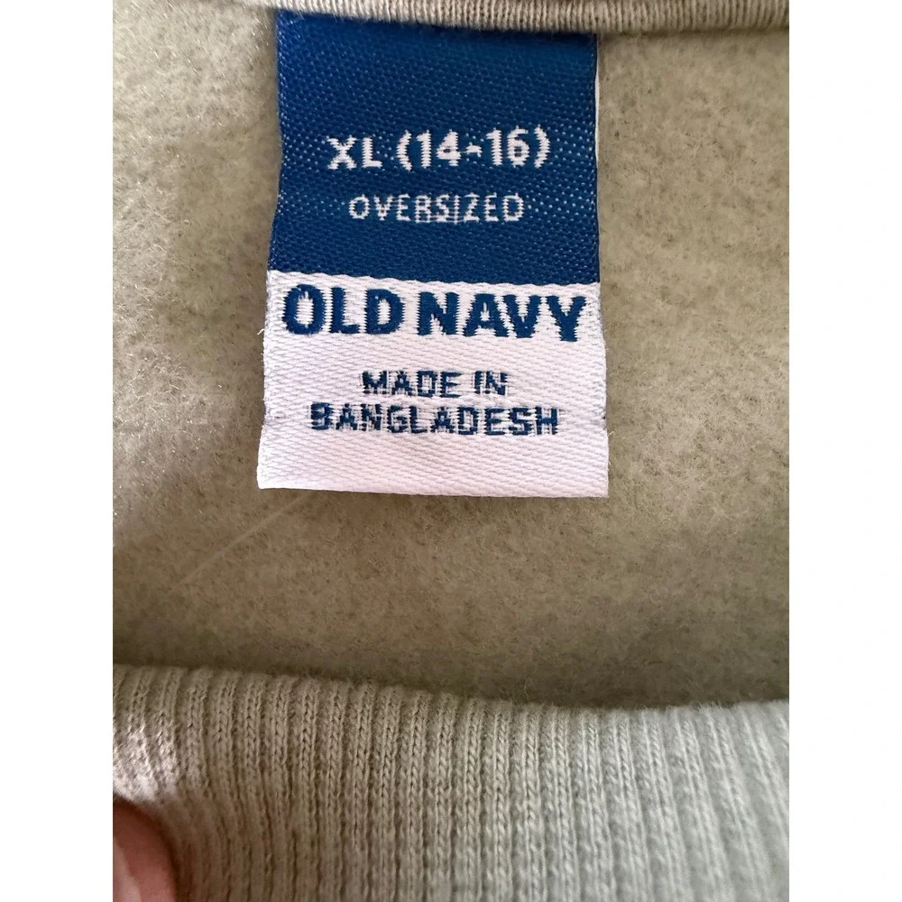 Old Navy Kids XL 14-16 Oversized Sweatshirt Sage Green Today We Ride Golf Cart